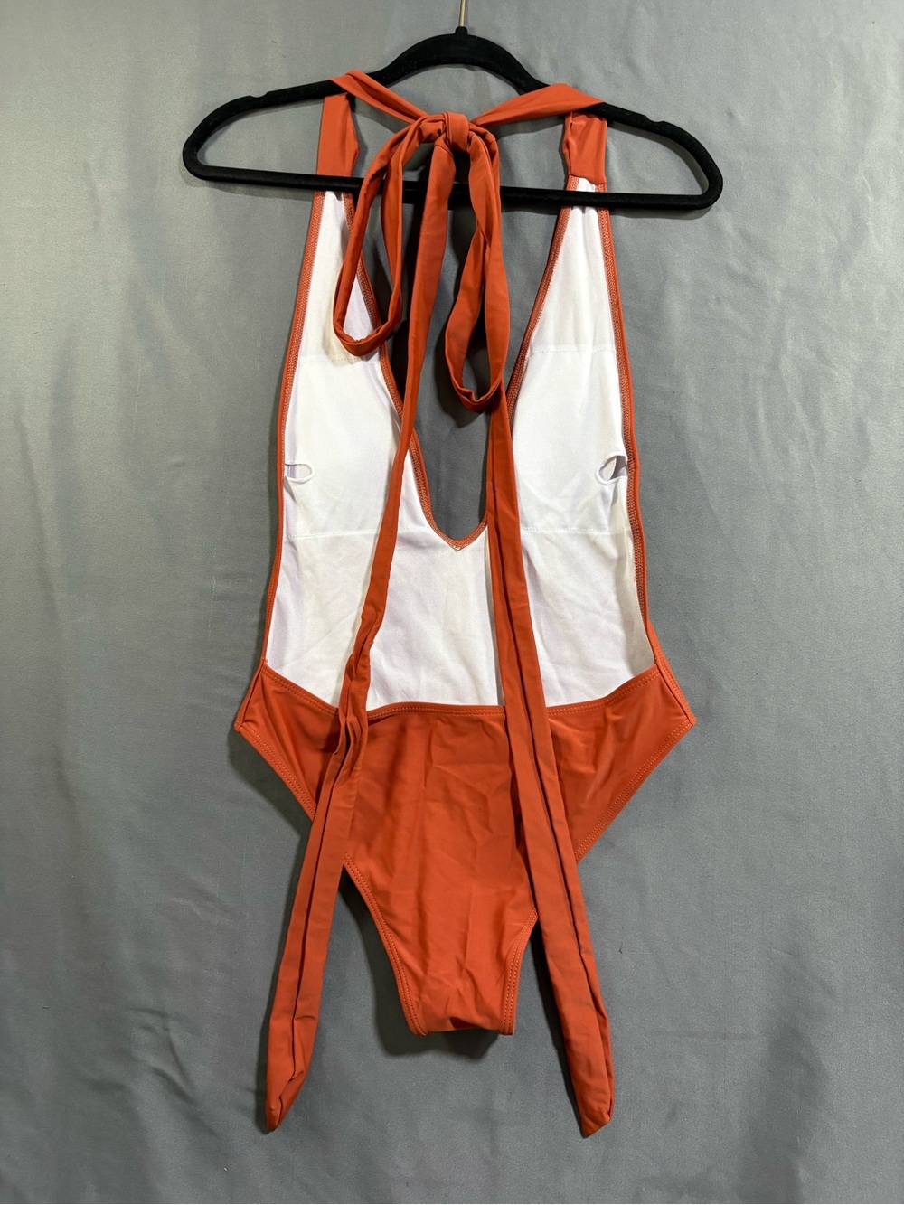 Orange Plunge Halter One-Piece Swimsuit | Open Back Resort Swimwear 🍊☀️